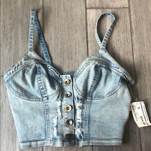 Denim light blue bustier